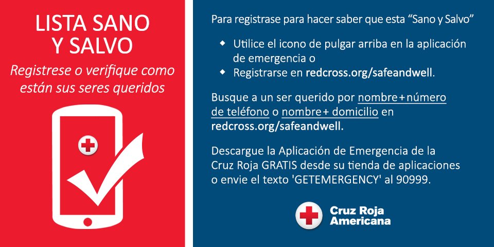 FEMAespanol's tweet photo. California: Para encontrar familiares y amigos tras los incendios forestales, visite @redcross Sano y Salvo: https://t.co/haOgINO3Kw https://t.co/0KL5sS90Td