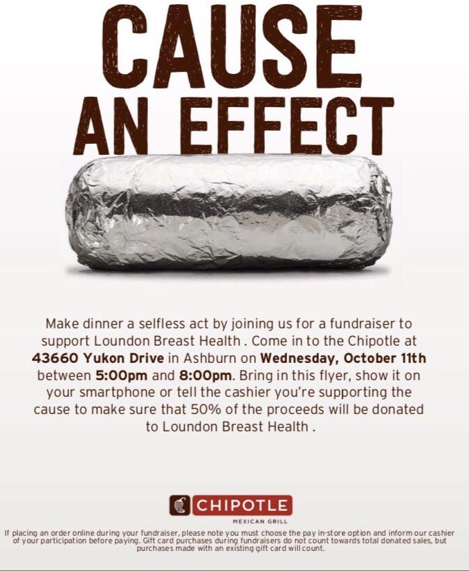 show this flyer at chipotle to support Loudoun Breast Health Network, and <a href="/BRHSPinkProject/">Pink Nation</a> !💕🎀🌺💗💓 #PinkFamily