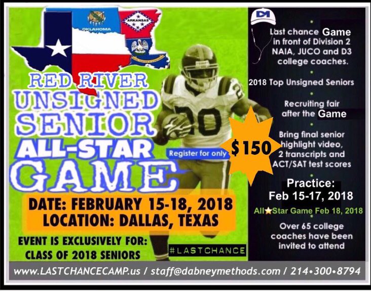 UnSignedGame's tweet photo. R E T W E E T  @UnsignedGame Registration is now open👉🏾 #TXHSFB #Football #Houston #Dallas #Texas #Oklahoma #Arkansas #Louisiana #GetNoticed https://t.co/IQdyc6YCU8