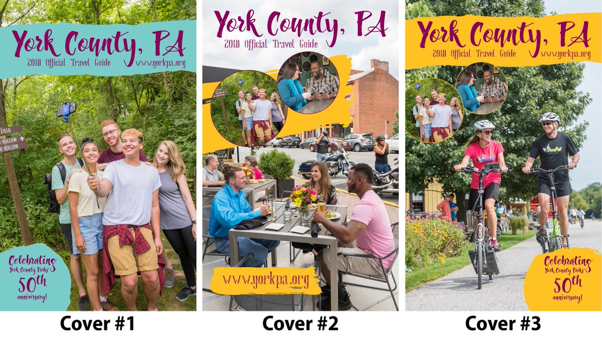 Help us choose the cover for the 2018 Official York County Travel Guide! Vote for your favorite here: bit.ly/2g3bUaG