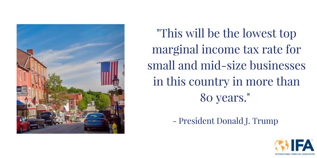 Franchising411's tweet photo. High taxes have hampered job creation &amp; economic growth for decades. @realDonaldTrump #taxreform plan will give #smallbiz much-needed relief https://t.co/jBWMWOnPHY