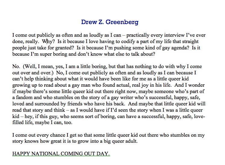 DrewZachary's tweet image. #NationalComingOutDay. 🏳️‍🌈