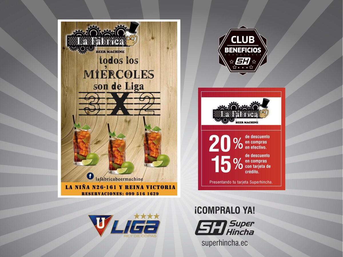 LiguistaOficial's tweet photo. #BeneficioSH ¡Nada como unas picaditas en la Fábrica Beer Machine en este miércoles soleado con tu descuento especial #SuperHincha https://t.co/7APqPTKBRZ