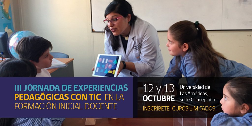 innovamineduc's tweet photo. Jornada TIC-FID, 12 13 de octubre, Concepción. Inscríbete aquí 👉🏽 https://t.co/mOOhy6mDTU @TICFID_UDLA #TICFID https://t.co/TC83Za2sbt