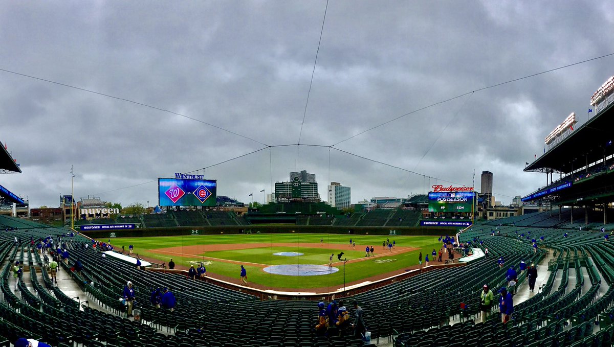 Cubs's tweet photo. There will be baseball. #FlyTheW https://t.co/5Hce7stOYA