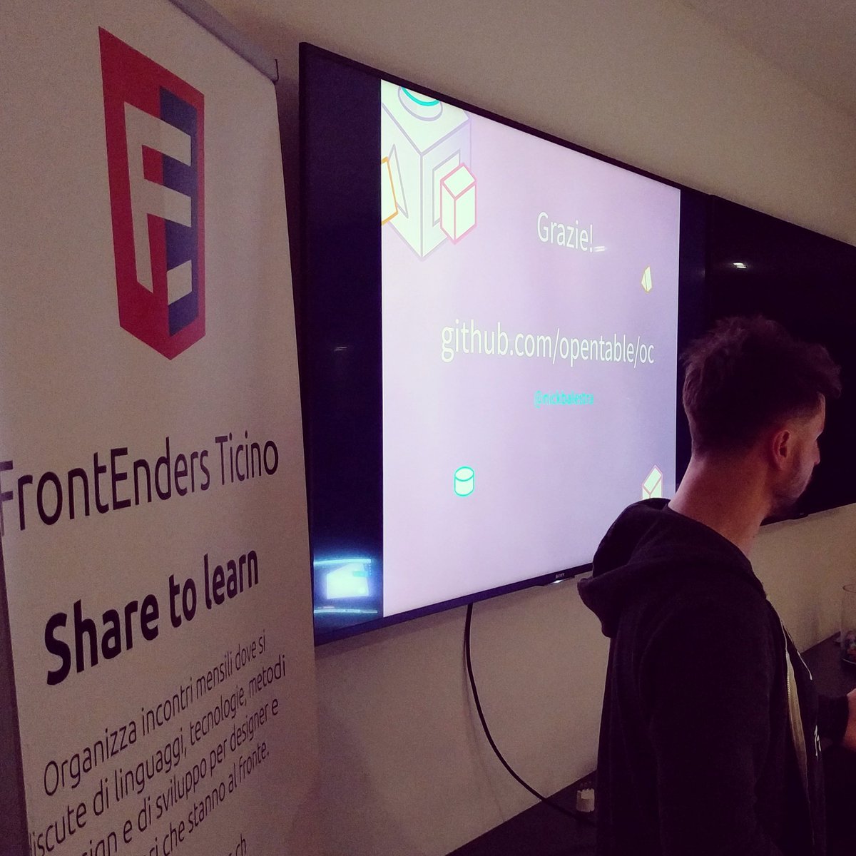 FrontEndersTI's tweet image. @nickbalestra grazie a te per questo interessantissimo talk su #OpenComponents #OpenSource !