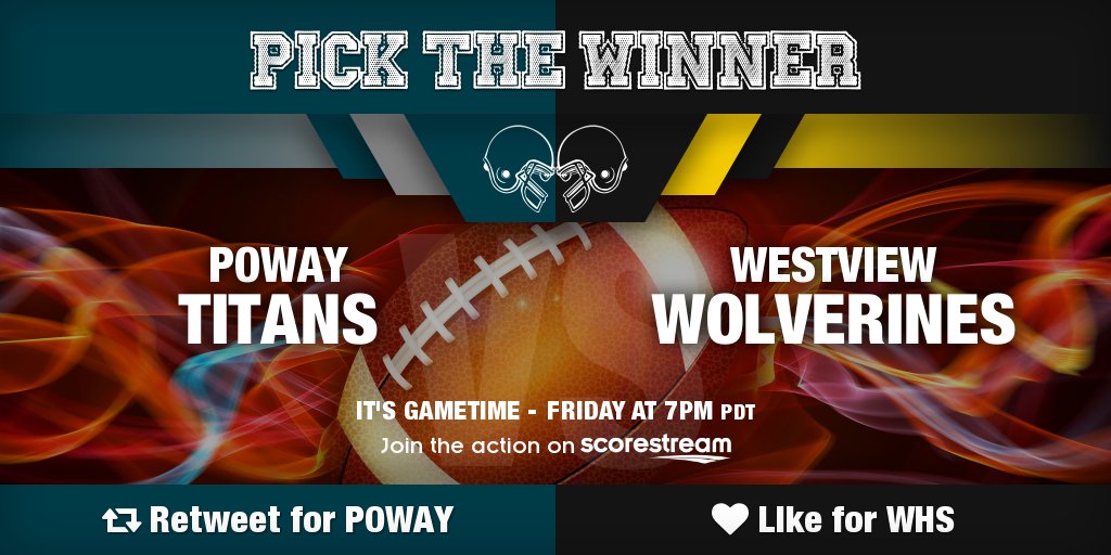 Who wins?
Retweet for Poway (<a href="/powayfootball/">Poway HS Football</a>)
Like for Westview (<a href="/WestviewASB/">Westview ASB</a>)
Get the app 🔥 scorestream.com/app?rId=twg