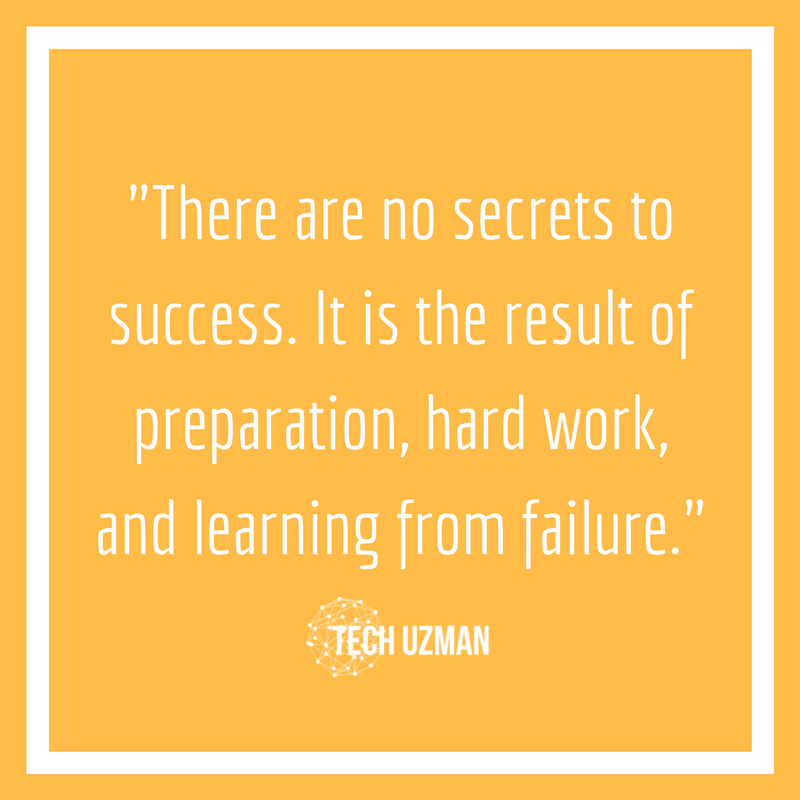 TechUzman's tweet photo. There are no secrets to #success. It is the result of preparation, #hardwork, and learning from #failure.
#techuzman https://t.co/0uum95Mywy