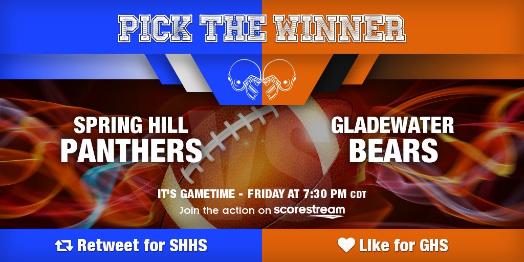 Who wins??
Retweet for Spring Hill
Like for Gladewater (<a href="/GladeH2oSports/">Gladewater Bears</a>)
Get the app 🔥 scorestream.com/app?rId=twg