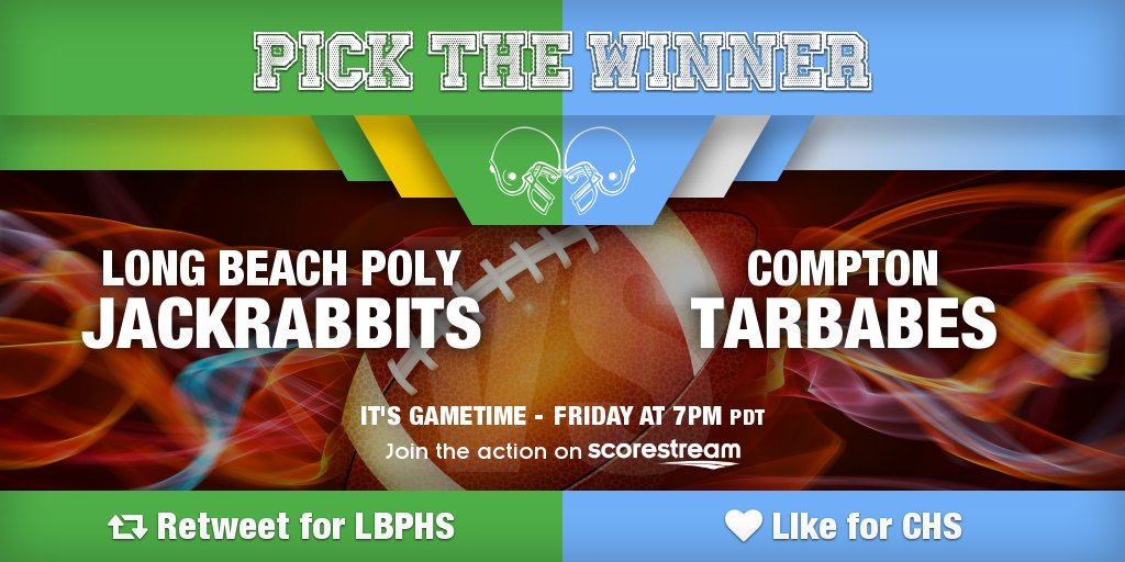 Who wins?
RT for Long Beach Poly <a href="/lbpoly_football/">Long Beach Poly Football 🐇🏈</a>
Like for Compton <a href="/COMPTONHSNEWS/">Compton High School</a>
Get app 👍 scorestream.com/app?rId=twg