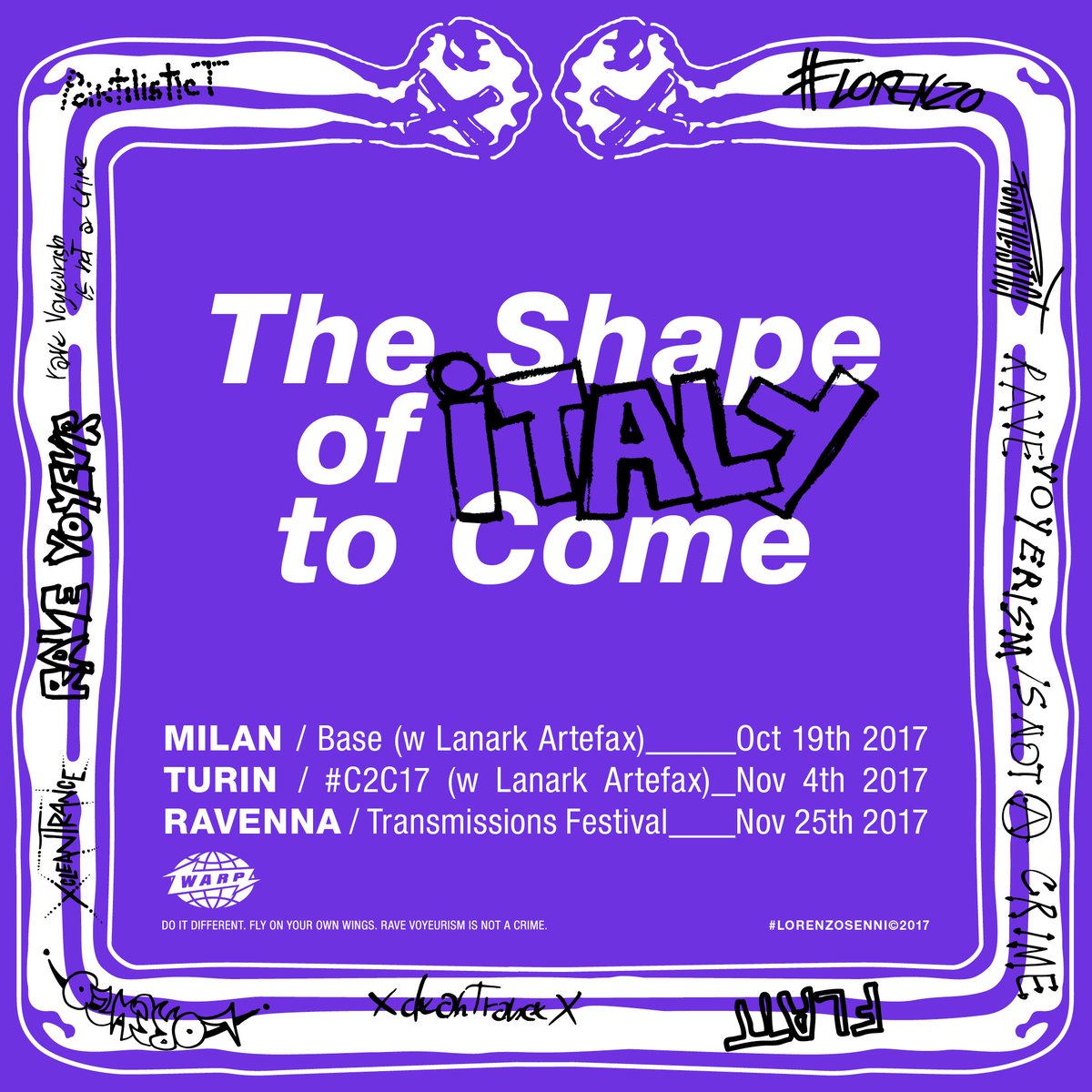 LorenzoSenni's tweet photo. The Shape of Italy to Come w/ @L4NARK 
Milano - Torino - Ravenna
#ravevoyeurismisnotacrime #pointillisticT #ravevoyeur #templateTrance https://t.co/ca0Wi3Cz7s