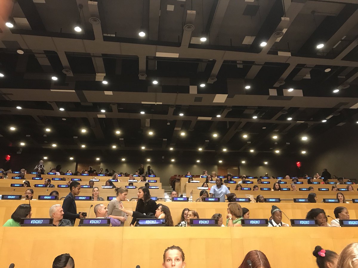At the United Nations to celebrate the the International Day of the Girl. So happy to see women from around the world uniting!! ❤️