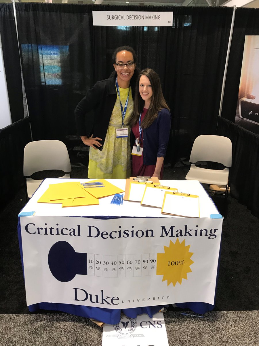 Dukeneurosurg's tweet photo. Resident @Twilli7 and 4th year med student Aladine Elsamadicy and their surgical decision making study #2017CNS #DukeNeurosurgery https://t.co/PmC3QmObUG