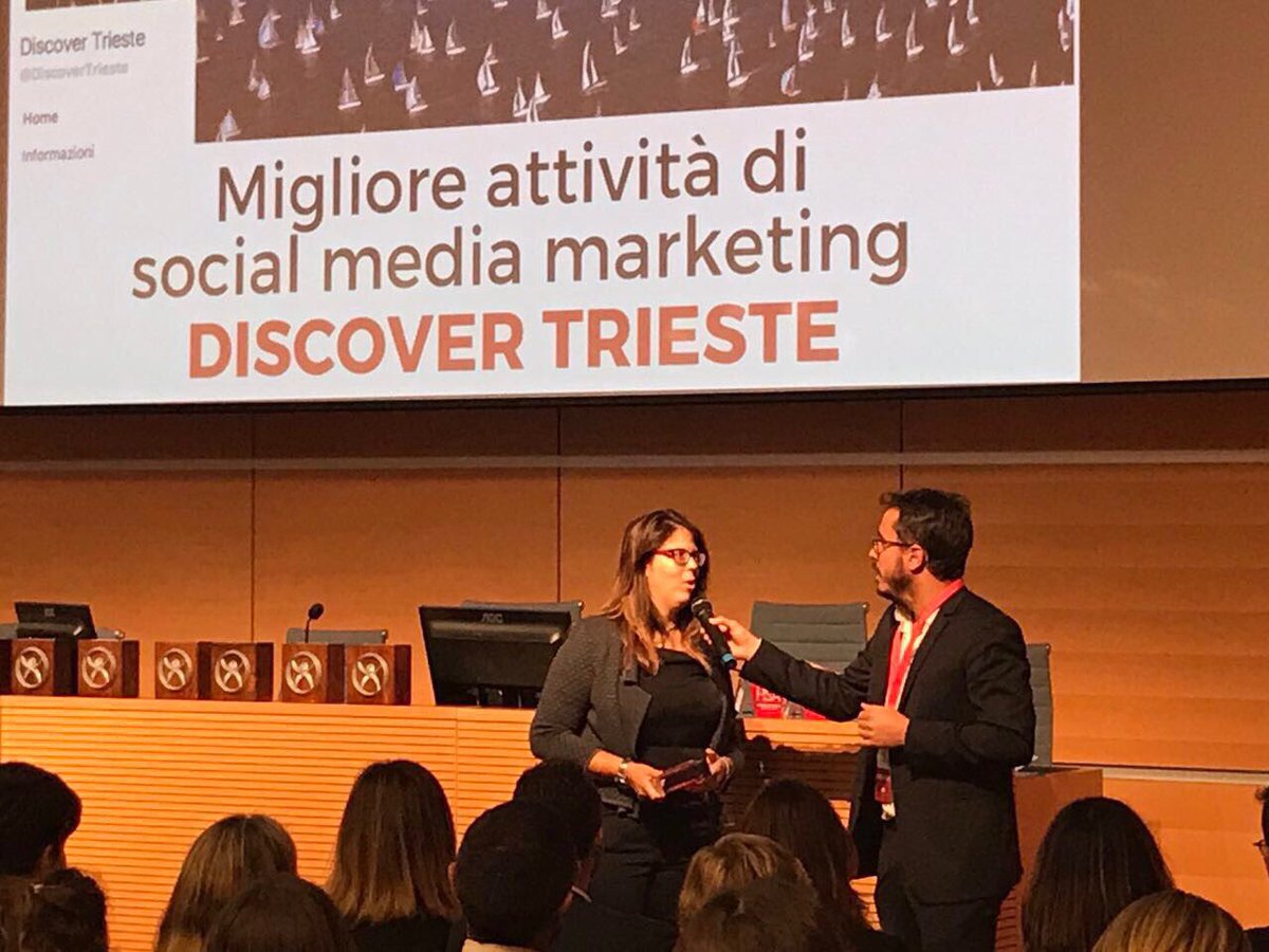 DiscoverTrieste's tweet photo. Che dire? Grazie #Trieste 😍 #DiscoverTrieste vince l’Hospitality Social Awards! 🥇Grazie a tutto il team degli #HSA2017 per averci premiato! https://t.co/FdhOYYis1B