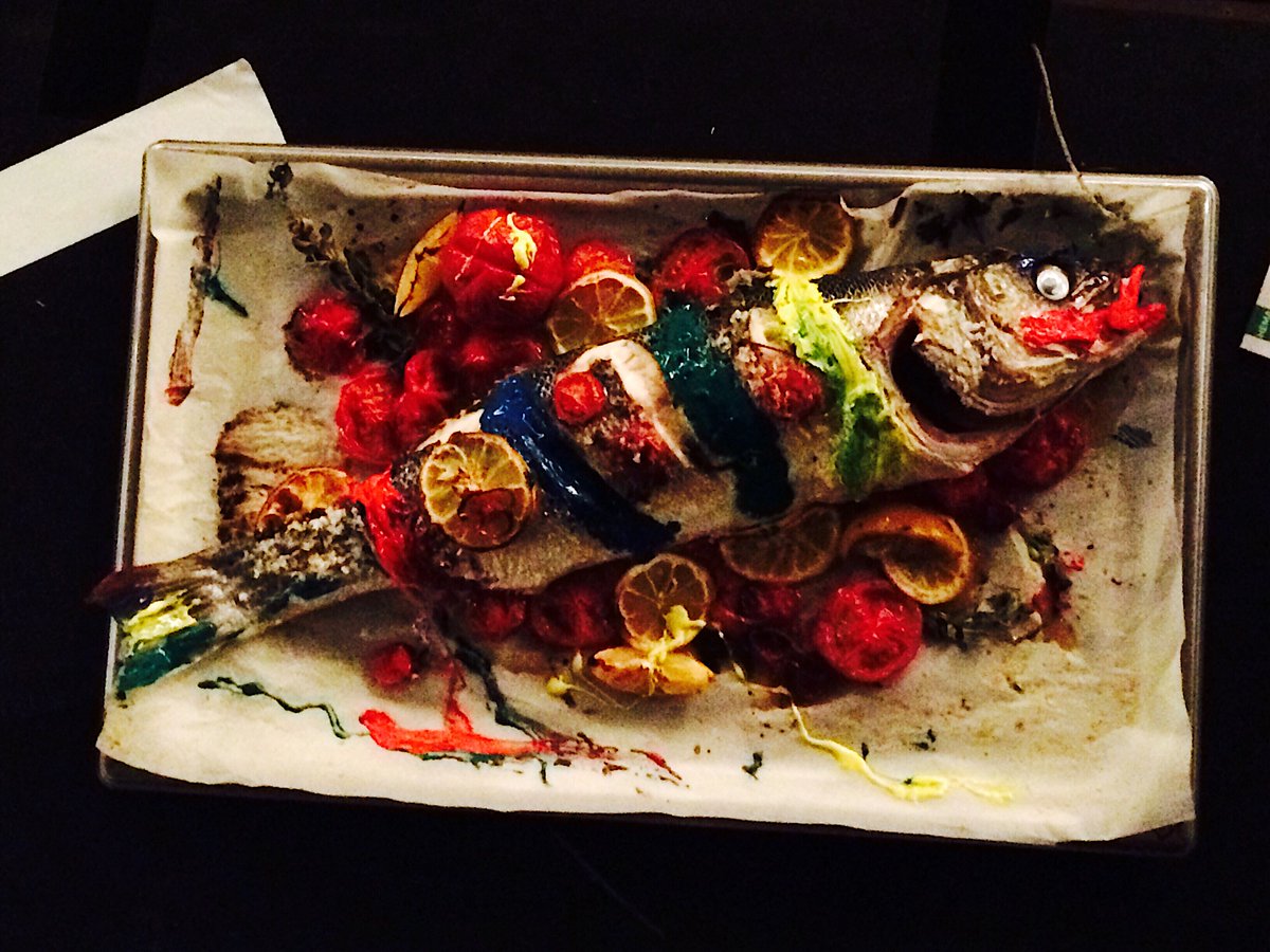 Mijn kinderen namen het gerecht #Regenboogforel iets te letterlijk...#DeSoofFailste #Hebikweer #Koken