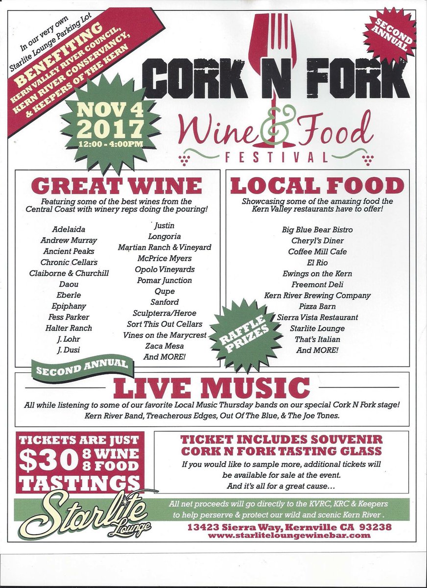 Kernriverconservancy On Twitter The Cork N Fork Food And Wine