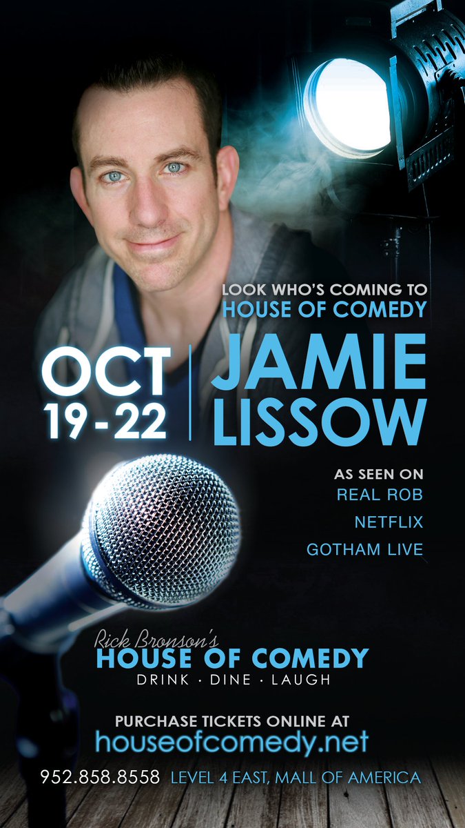 HouseOfComedyMN's tweet photo. COMING SOON! 2 @HouseOfComedyMN - @JamieLissow #TheRealRob; @ComedienneMsPat #Rabbit; @toneBell #Disjointed #Whitney #GreatLineUp #MSPComedy https://t.co/1isVsdO7Ni