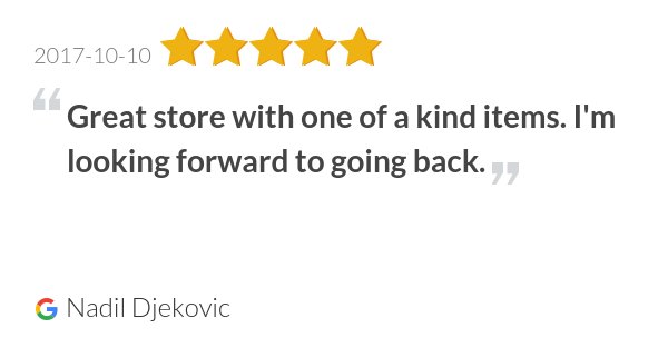 j_toor's tweet image. New 5.0-star Review: "Great store with one of a kind items. I'm looking forward to going back."