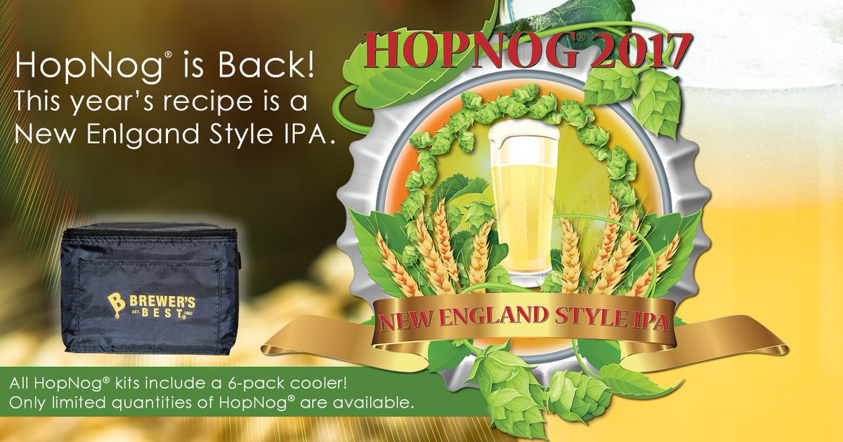 ldcarlsonco's tweet photo. Perennial favorite HopNog is back! This year's recipe is a NEIPA &amp; you also get a free 6 pack cooler with each purchase. Limited time only. https://t.co/OqPVsj5ori