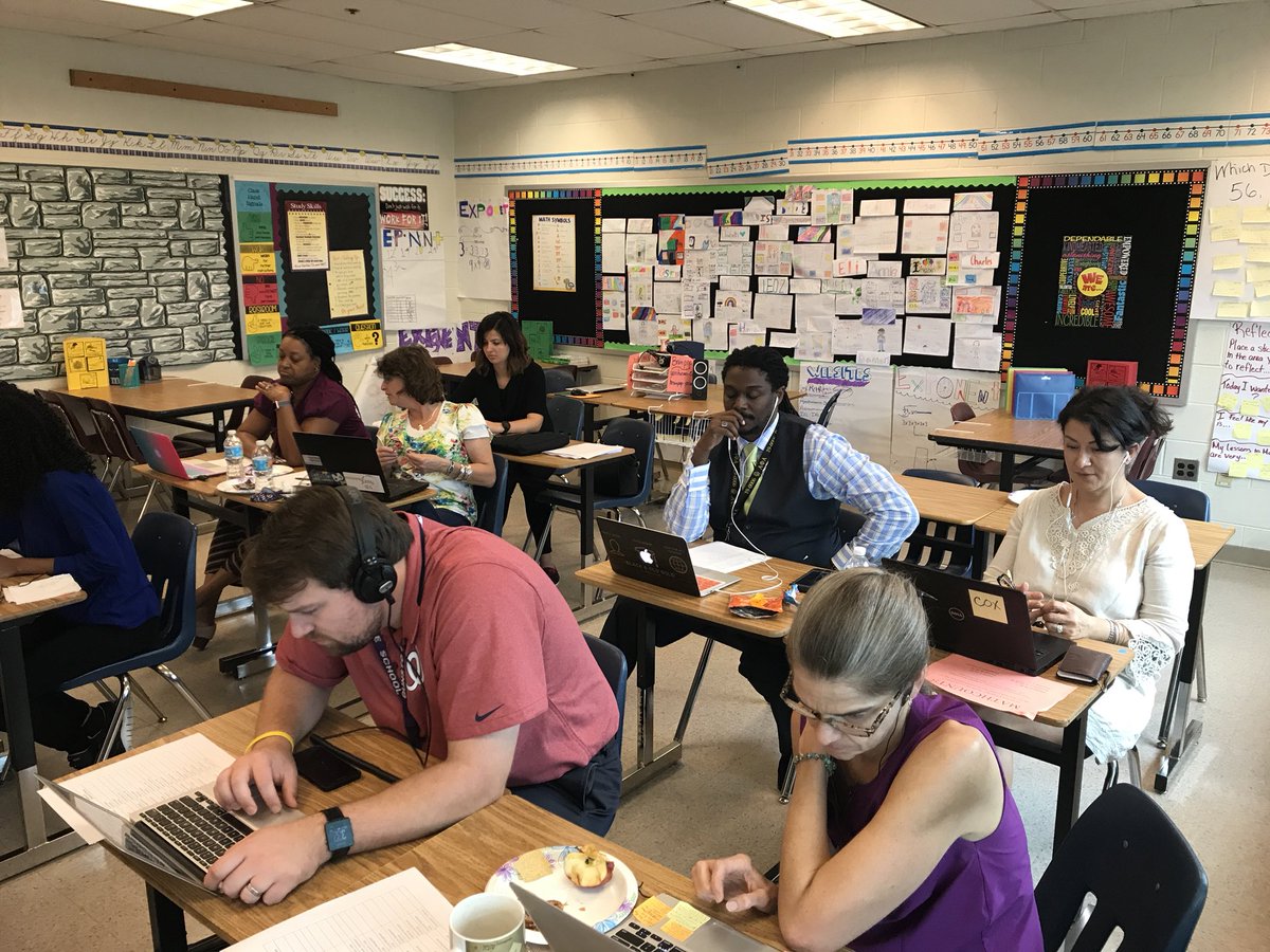 CarlWmSeward's tweet photo. Gunston Math Dept explores @CanvasLMS today!  Taking personalized learning to the next level. @APSTeachLearn @GuMS_Principal @APSGunston https://t.co/eJpSyLHIIu