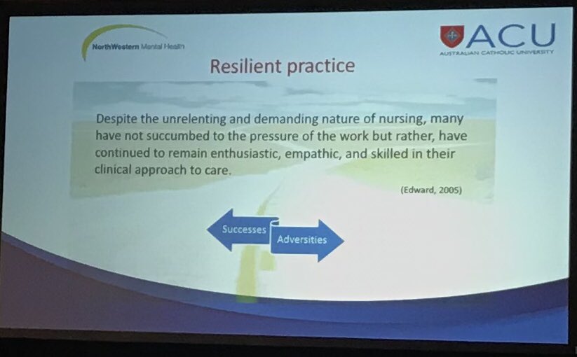 D_paedsNP's tweet photo. Building resilience in the workplace with Prof Kate Foster. #ICEN2017 https://t.co/tPzD6KfHSt