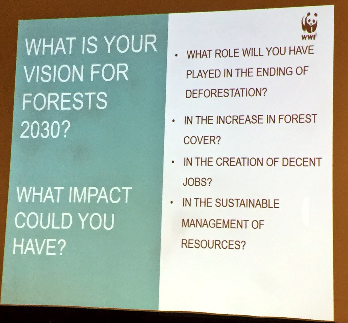 IdaRehnstroem's tweet photo. WWF asks companies and organizations: What is your vision for forests 2030? #fsc2017 https://t.co/DMOT9M9jrQ