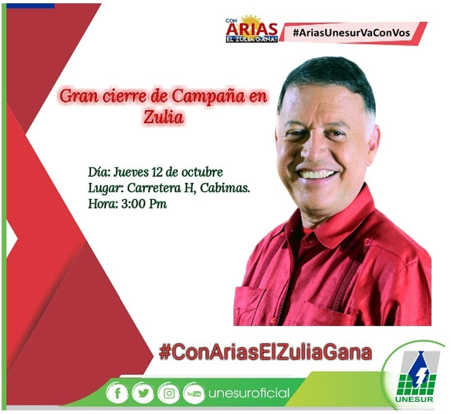 UnesurOficial's tweet photo. El rector y Pdte. @arbolve @MartinezUNESUR invita al pueblo patriota del Zulia al Gran Cierre de Campaña de @PanchoArias2012  #Cabimas https://t.co/i9V2bTTwFb
