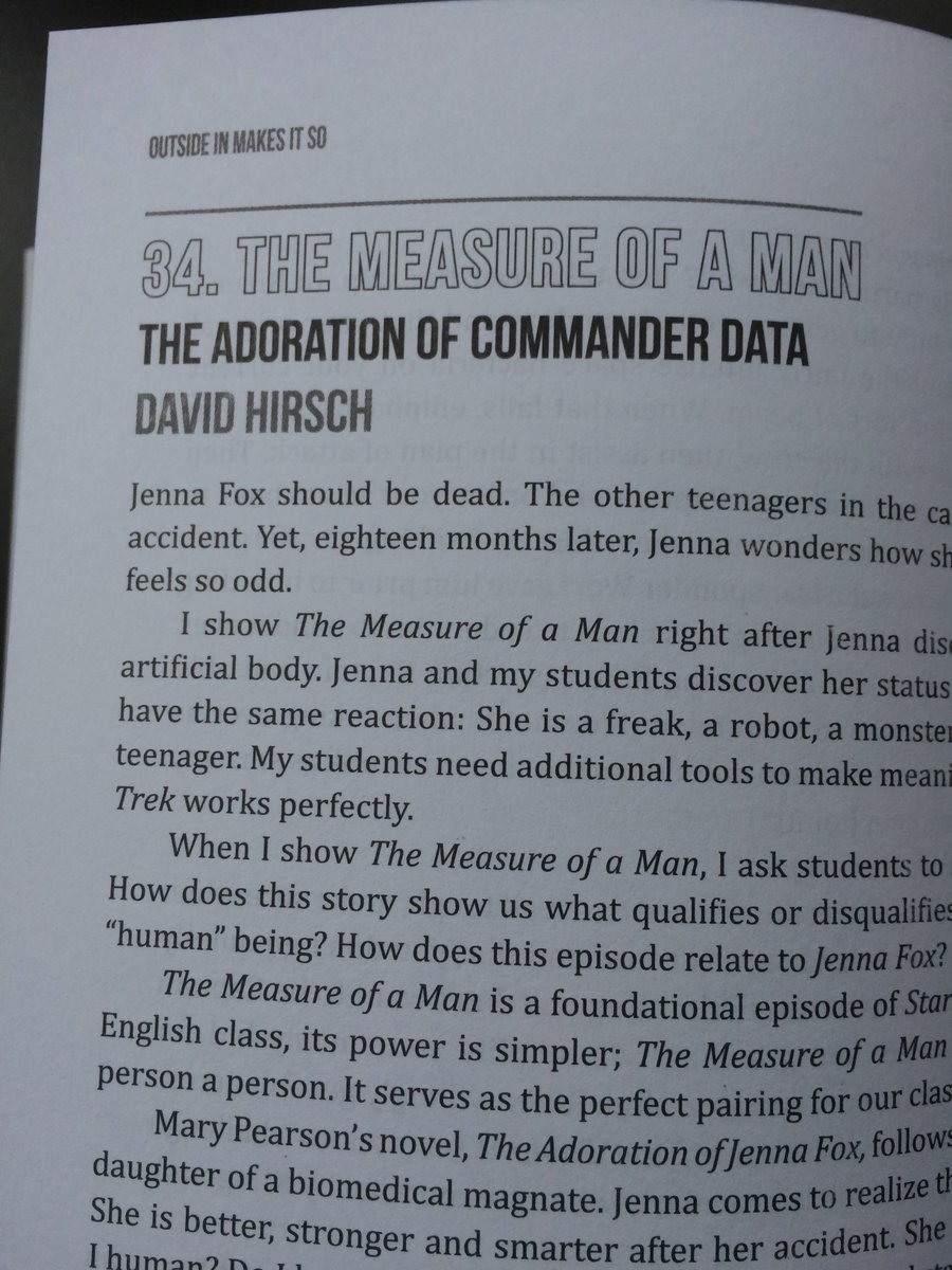 hirschda's tweet photo. I wrote a chapter in the latest Outside In! I discuss two of my favorite topics: Star Trek and my wonderful Deerfield High School students! https://t.co/FosKYTEZQn
