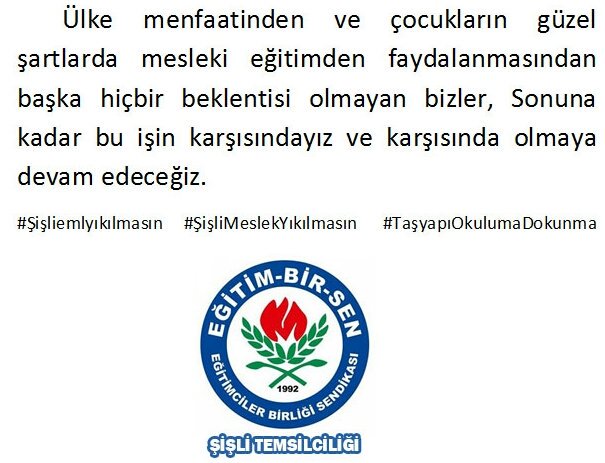 muammerbiyikli's tweet photo. #sisliemlyıkılmasın  #Şişlimeslekyıkılmasın #TasyapiOkulumaDokunma https://t.co/hQidxXNZFV