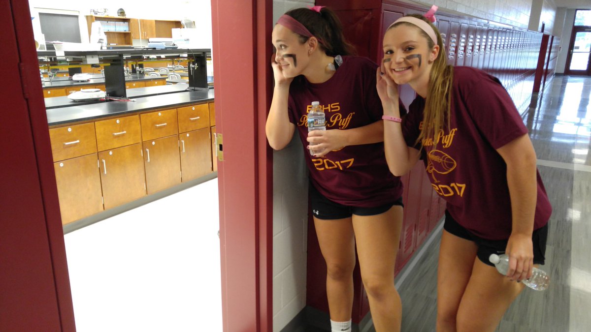 Do the girls know Mr. Meier is our golf coach? He even sent a couple of secrets spies to the junior powder puff team's pregame meeting :)