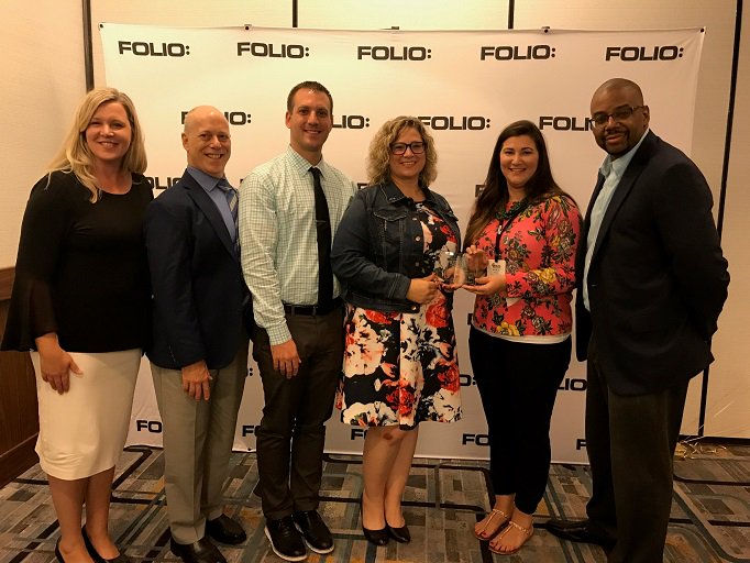 SaybrookU's tweet photo. UNBOUND is a winner at the @foliomag Eddie and Ozzie Awards! Congrats to  @TCSEdSystem Marketing dept. for the gorgeous design! #FolioAwards https://t.co/U7urNrMY9t
