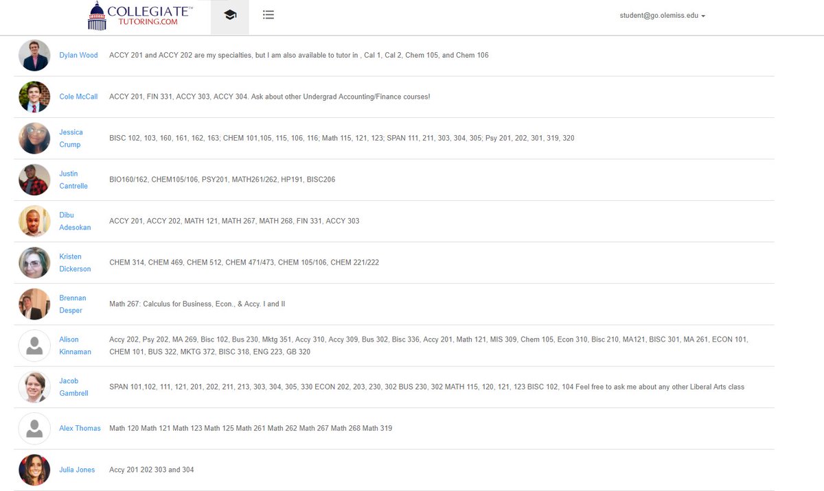 TutorCollegiate's tweet image. At Ole Miss, CollegiateTutoring.com has 20+ tutors covering 70+ courses in tough subjects like Accounting, Math, Chemistry, Physics &amp;amp; more.
