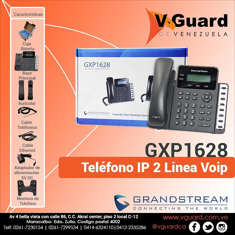vguardca's tweet photo. GXP1628 teléfono IP 2 lineas voip 
https://t.co/xlcTL44AaN
#vguardve #venezuela #Grandstream #maracaibo  #enviosvenezuela https://t.co/RVDLdPWqYv