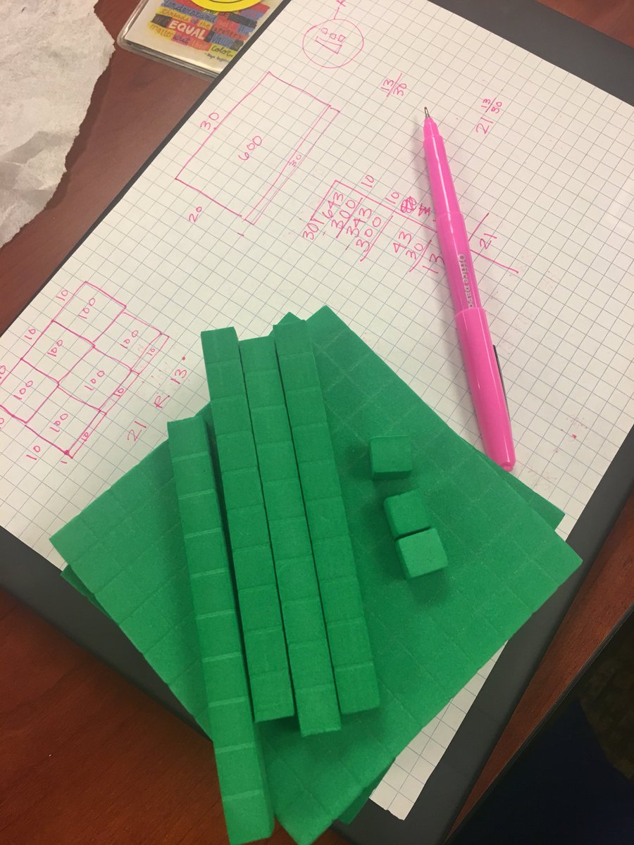 I learned how to use Place value blocks to divide! #trinityearns