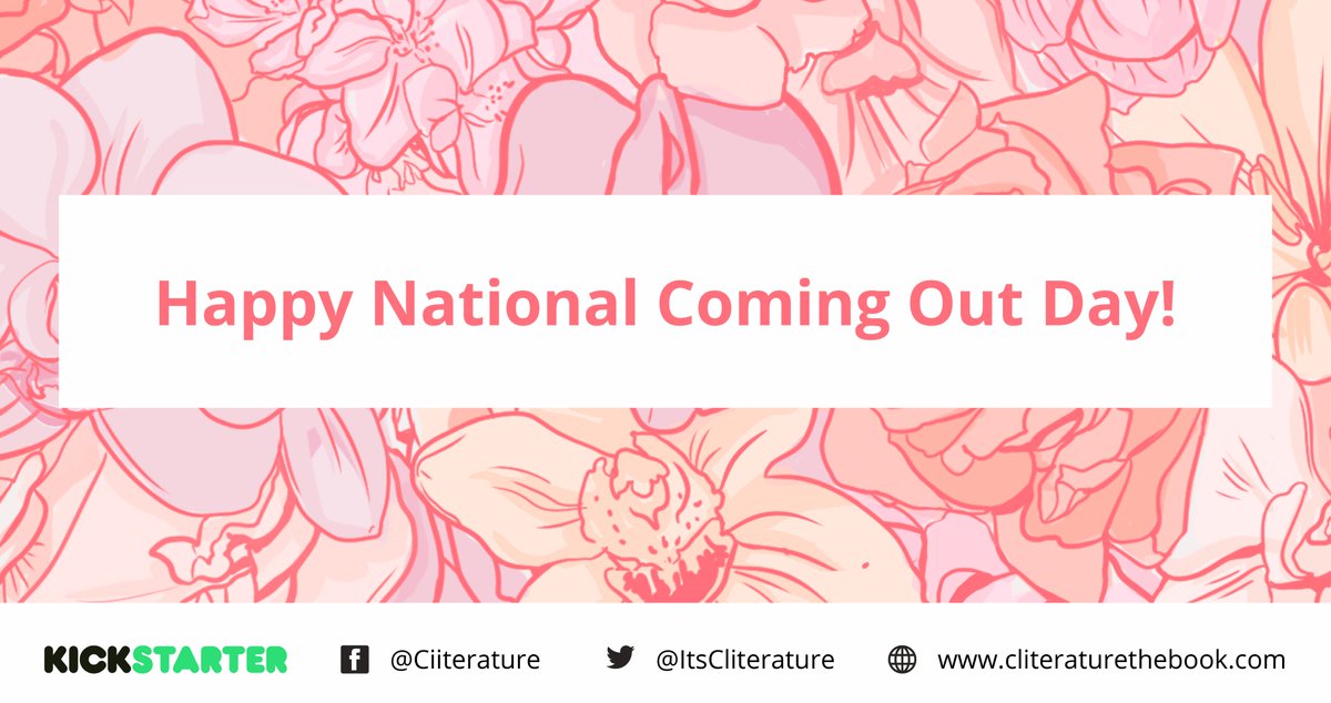 ItsCliterature's tweet photo. Happy #NationalComingOutDay everybody! 

#lgbt #lesbian #gay #cliterature https://t.co/Hsu9eQltK6