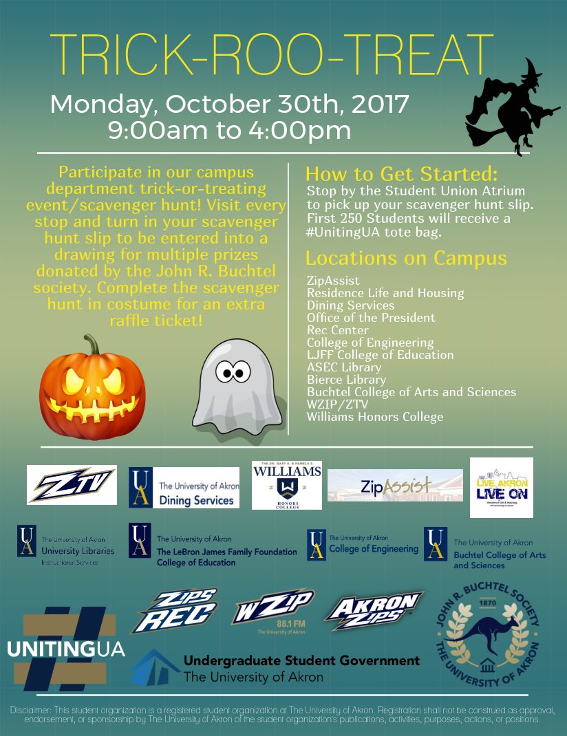 Mark your calendars for this year's Trick-Roo-Treat event! #uakron