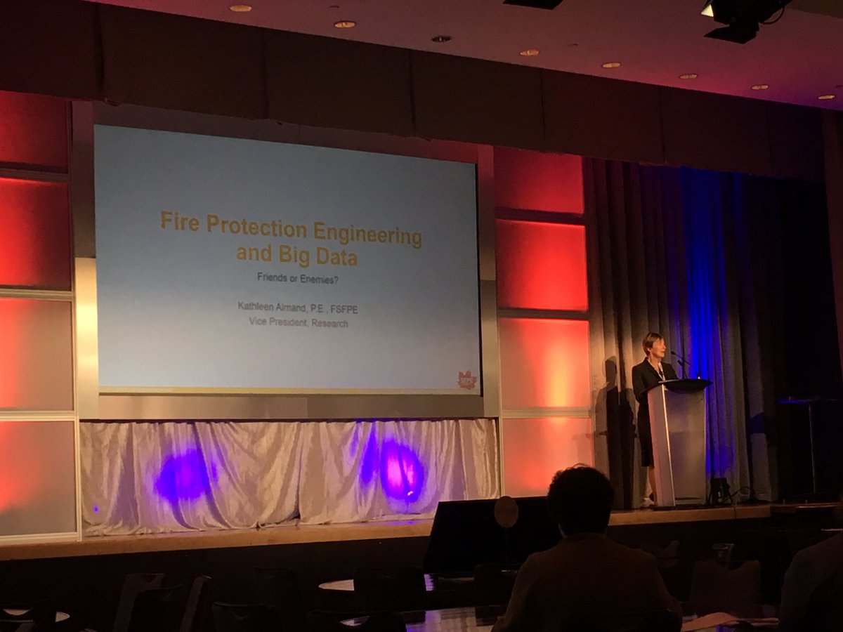 DanGorhamNFPA's tweet photo. Final keynote of #sfpe2017, @NFPA's Kathleen Almand speaking about fire protection engineering and big data https://t.co/kIhjLhskuf