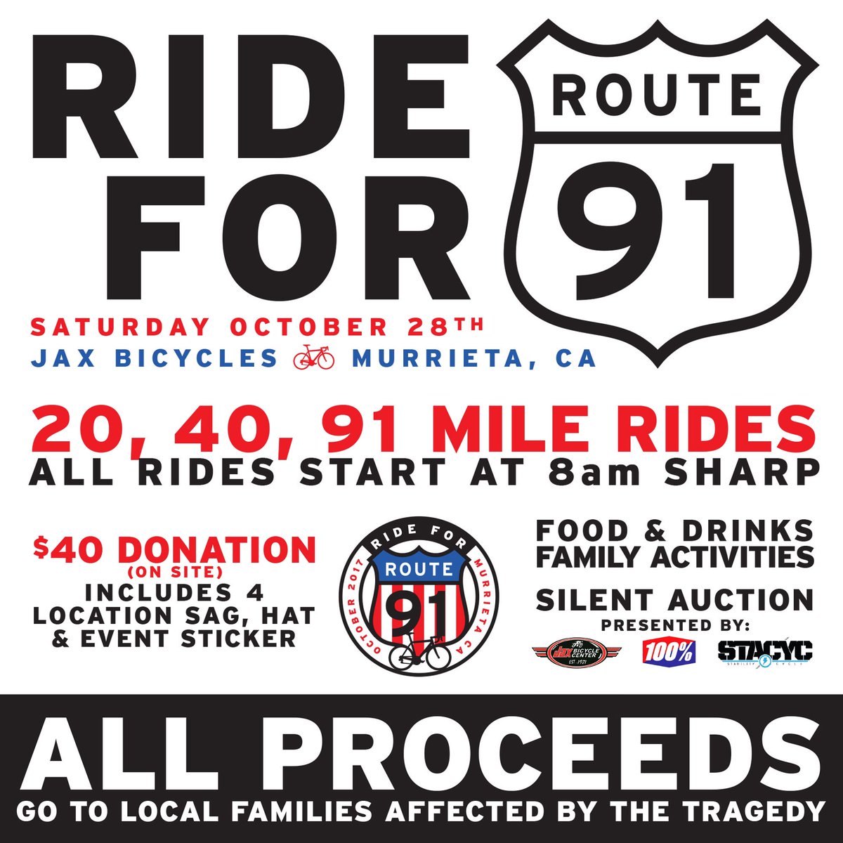 Come ride some bicycles on Oct 28th to benefit the people affected by the route 91 tragedy