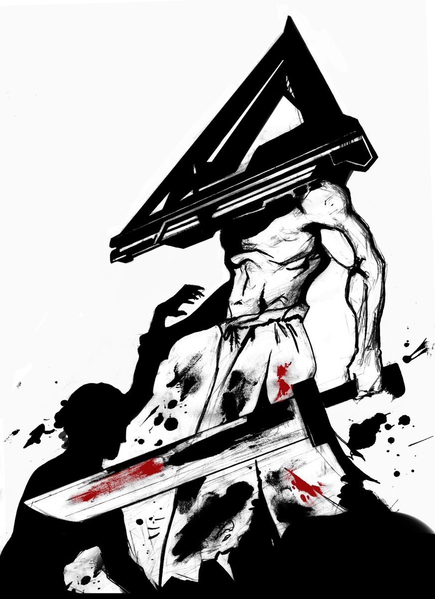 Miklche's tweet photo. #Inktober #inktober2017 #silenthill day 7: Pyramid head https://t.co/9WkVCK1ieM