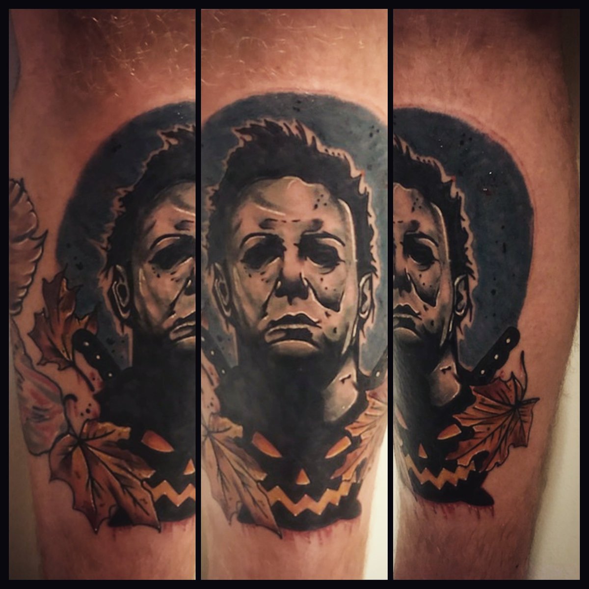 Keystone_Ink's tweet photo. Just finished this Halloween tattoo. #tattoosbysteve215 #HorrorMovies Follow my Instagram: Landofkings_215 
https://t.co/ZzPxnrfcNP https://t.co/sLLtWeQd4j