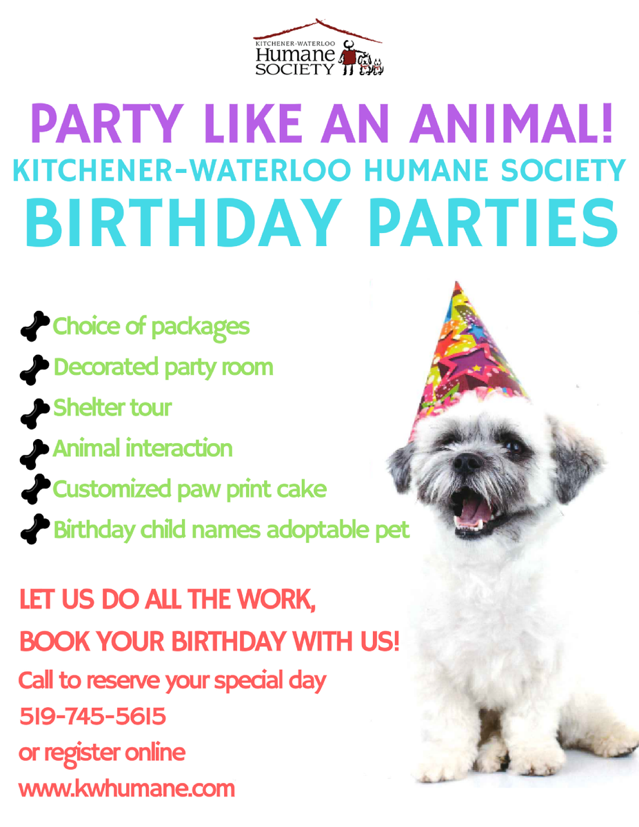  Kitchener Waterloo  Humane Society Birthday  Party  Wow Blog