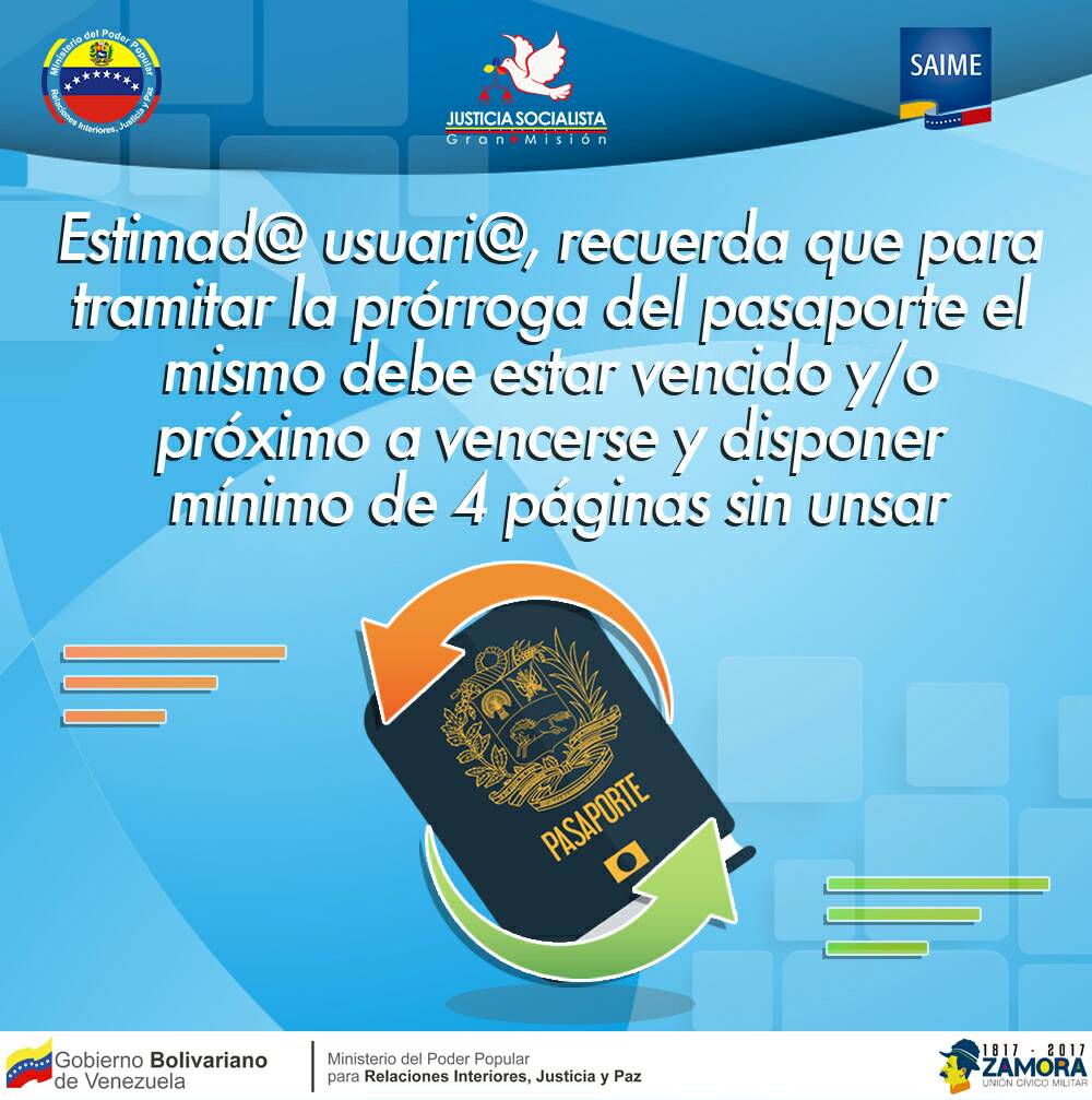 Juan_Dugarte's tweet photo. Solamente podrán optar a la prórroga los pasaportes que se encuentren en buen estado; tener 4 páginas libres de sellos y ser electrónico 3/7 https://t.co/eTbXglf8rn