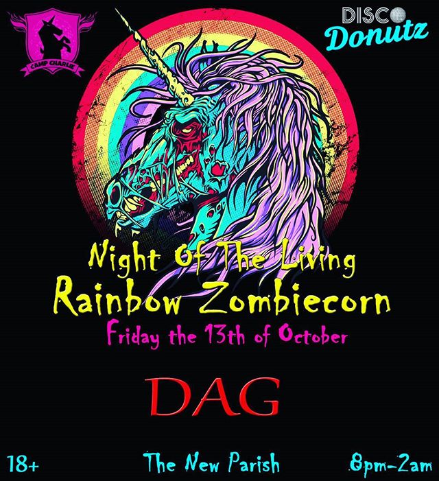 thenewparish's tweet photo. This Fri! Come check out some #hardcore #DiscoDonuts is always a super fun party. Free zombie makeup and great people. Let's dance!! https://t.co/epqO9V1Tl7
