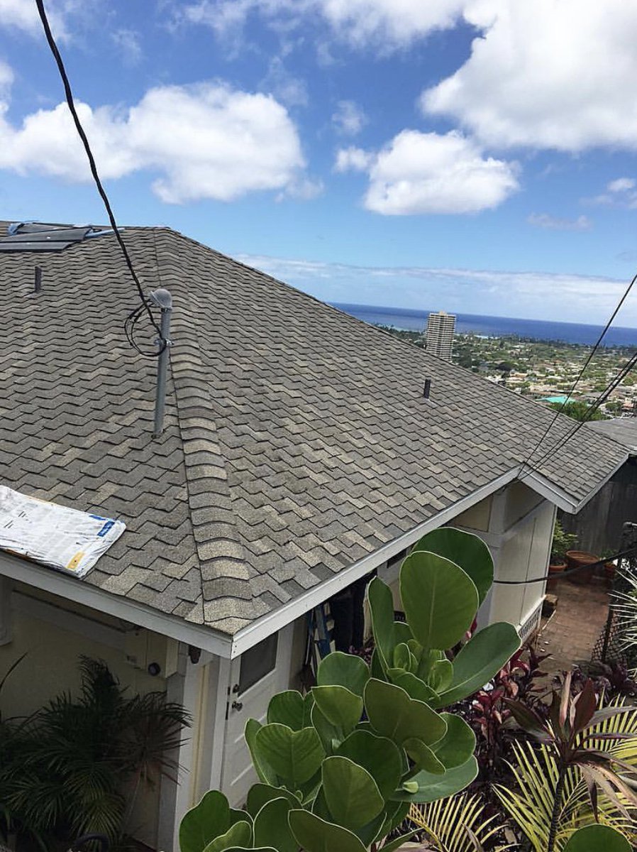 SurfaceShield's tweet photo. Let this view brighten up your mid-week feed! Featuring Certainteed Presidential Solaris shingles. Call us for a free quote at 808.739.9599 https://t.co/AnDFhBHsWX