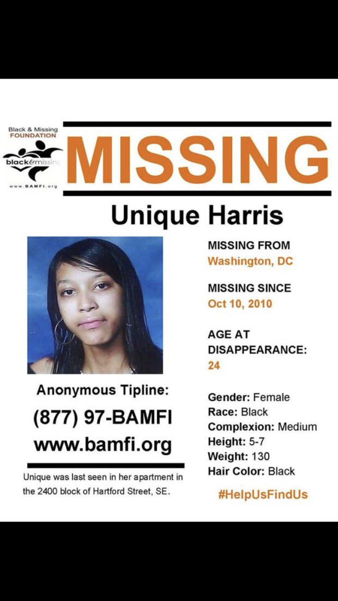 Haki_Shakur's tweet photo. Itβs been 7 Years since my friend was Abducted if you have info dial 202-727-9099 or dial non law enforcement at 202-664-3173 #uniqueharris https://t.co/e9dA4Nzm7n