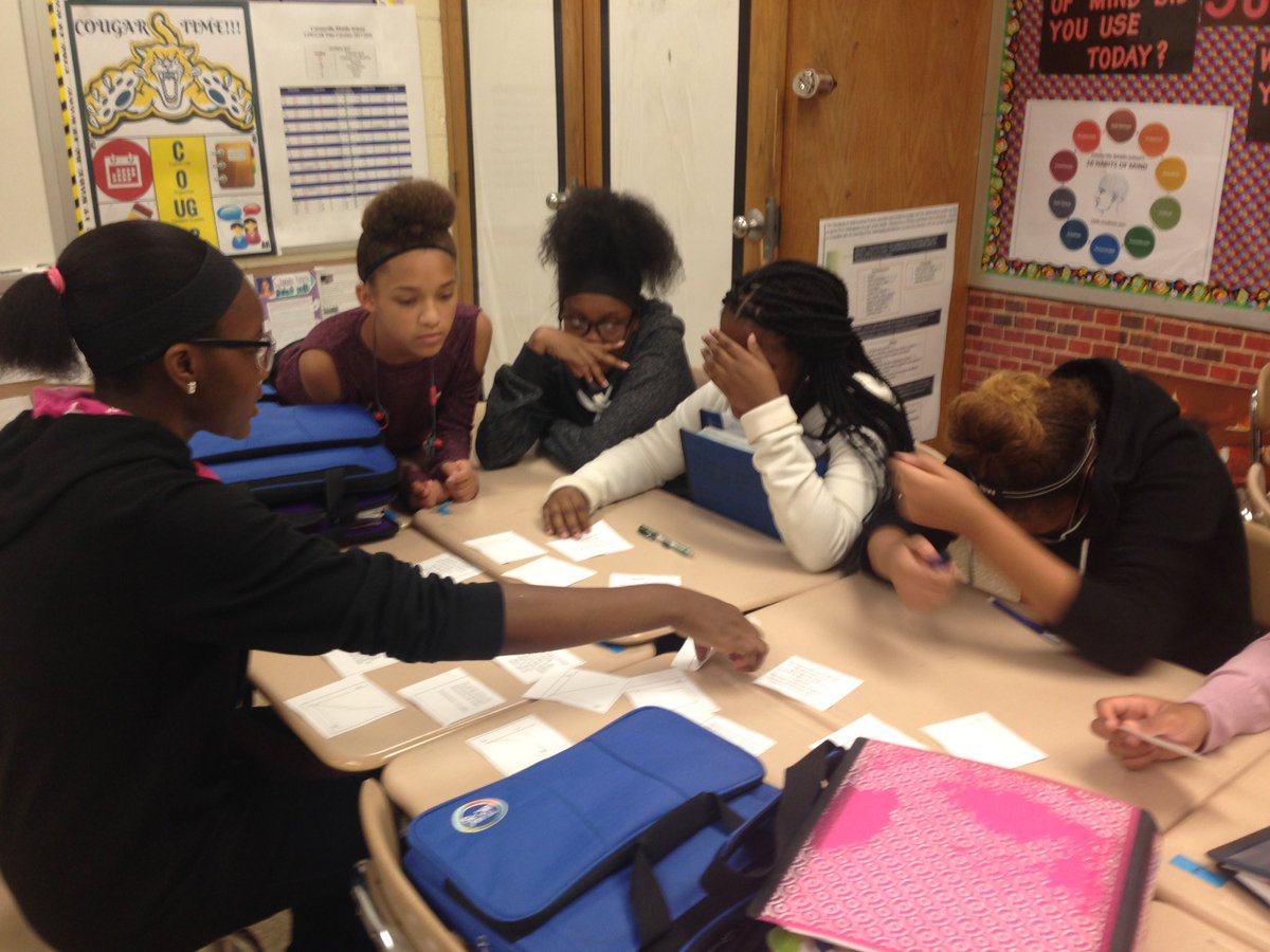 j_eisenberg87's tweet photo. #algebra students @CatonsvilleMS complete a matching activity about story graphs and functions @BCPSMATH #planningwithfuninmind #makemathhappen #doingthework #manipulatives https://t.co/dpzPpISlSd