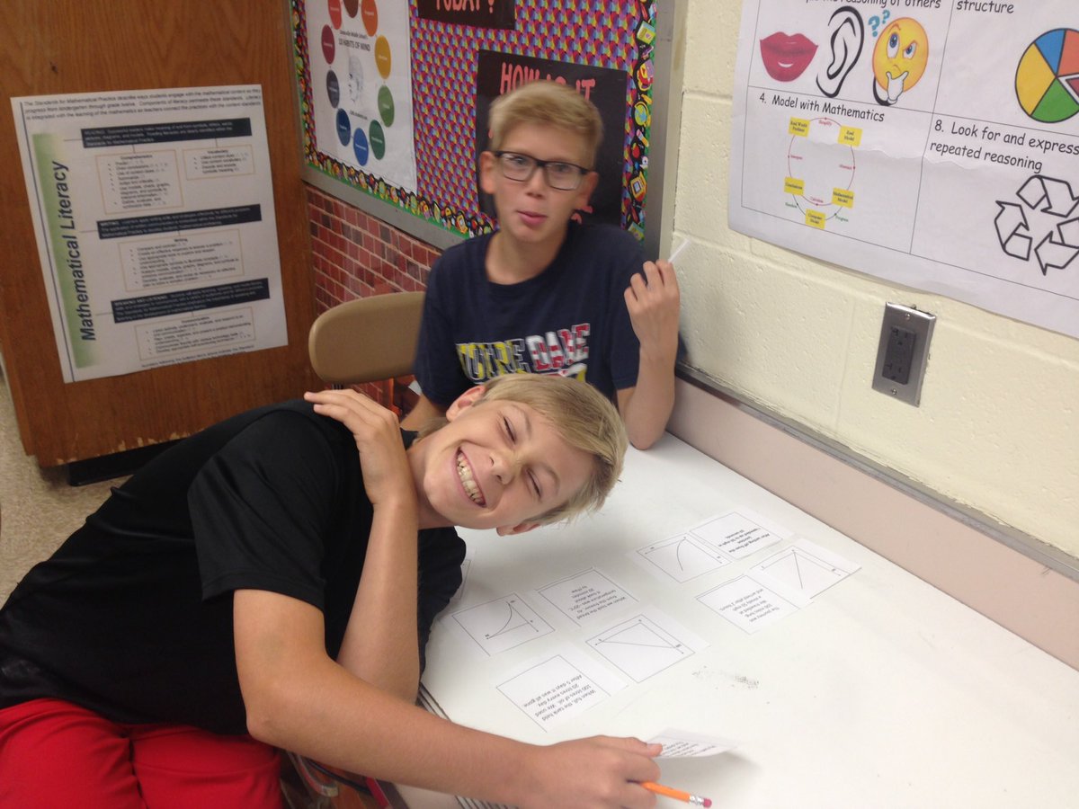j_eisenberg87's tweet photo. #algebra students @CatonsvilleMS complete a matching activity about story graphs and functions @BCPSMATH #planningwithfuninmind #makemathhappen #doingthework #manipulatives https://t.co/dpzPpISlSd