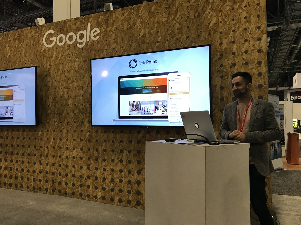 Thanks to <a href="/google/">Google</a> &amp; <a href="/googlecloud/">Google Cloud</a> for having us today. Great turnout for the unveiling our newest feature: Cloud Job Discovery. #HRTechConf