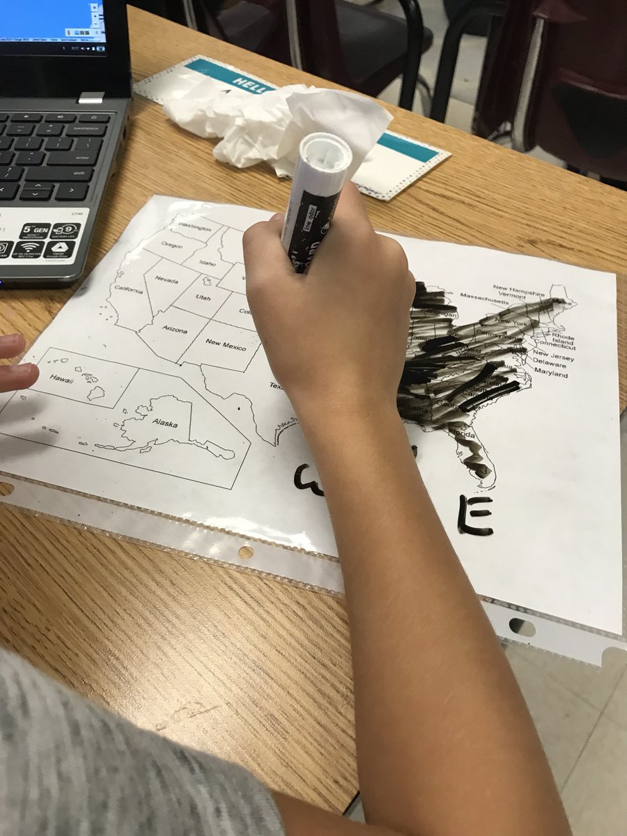 3rdGradeMurphy's tweet photo. We had a blast today during #mysteryskype! Loved learning with our Oklahoma friends #mapskills #bakerlearns @BakerElem https://t.co/Fb6Xz7v5BF