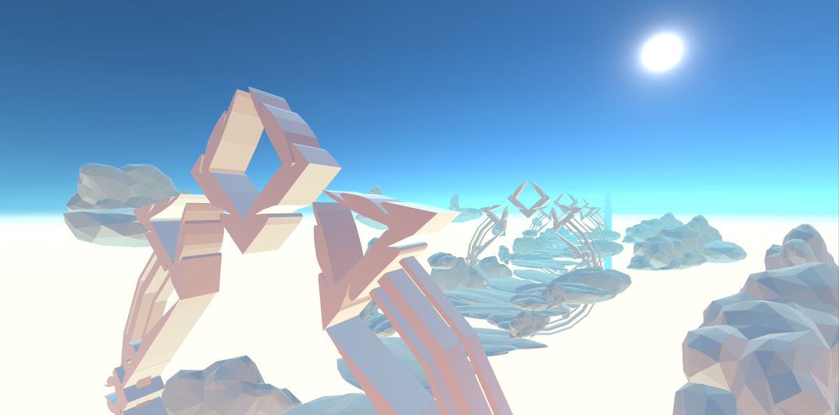 VirtroGames's tweet photo. Here's a before and after of #RunDorothyRun's new cloud level. Very excited about the new look, and it runs better too!

#GameDev #VR https://t.co/Gy9YT3zgOc